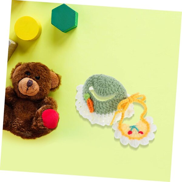Geflochtenes Hut- und Lätzchen-Set für Puppen – elegantes und leicht zu reinigendes Kostümzubehör