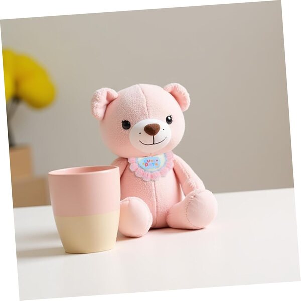 Set vestiti tricotati per bambole con bavaglino e fascia floreale, accessori soffici per peluche e bambole da collezione