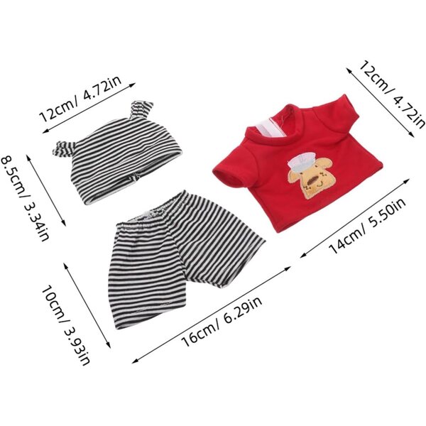ORFOFE Set Abbigliamento Bambole Reborn con Pantalone e Cappello a Righe per Bambini