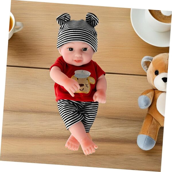 ORFOFE Set Abbigliamento Bambole Reborn con Pantalone e Cappello a Righe per Bambini