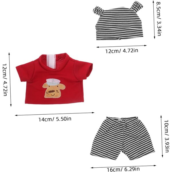 ORFOFE Set Abbigliamento Bambole Reborn con Pantalone e Cappello a Righe per Bambini