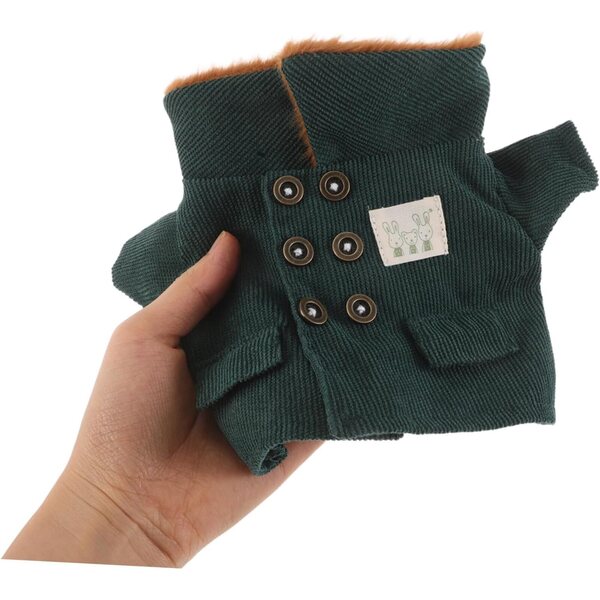 Set Abiti Militare per Bambole in Peluche con Cappotto e Cappello Verde