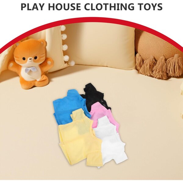 Set 5 Magliette Colorate per Orsetti di Peluche - Maniche Corte e Tessuto Morbido