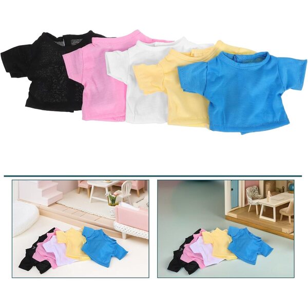 Set 5 Magliette Colorate per Orsetti di Peluche - Maniche Corte e Tessuto Morbido