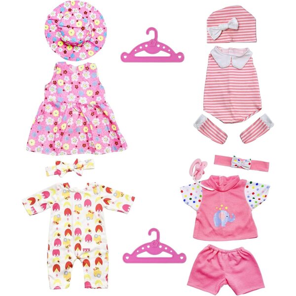 WanderGo 12-teiliges rosa Puppenkleidungsset 35-43 cm mit Gürteln und Zubehör