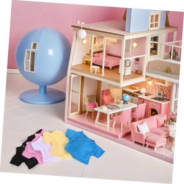 Set 5 T-shirt Maniche Corte Colorati per Peluche, Vestiti Comodi e Resistenti
