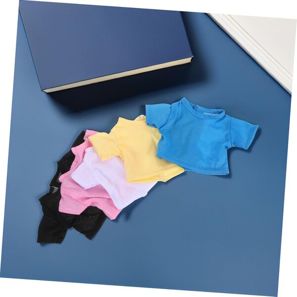 Set 5 T-shirt Maniche Corte Colorati per Peluche, Vestiti Comodi e Resistenti