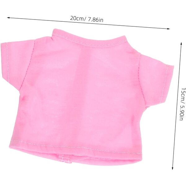 Set 5 T-shirt Maniche Corte Colorati per Peluche, Vestiti Comodi e Resistenti