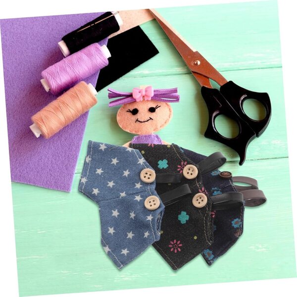 Set 3 Salopette Jeans per Bambole Peluche - Accessori DIY Tessuto Morbido