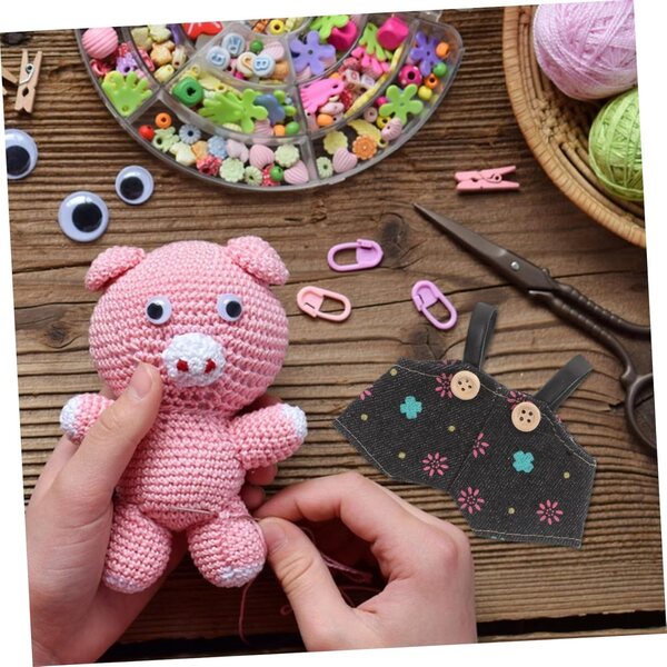 Set 3 Salopette Jeans per Bambole Peluche - Accessori DIY Tessuto Morbido