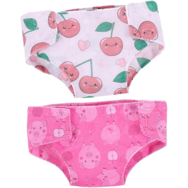 Culottes in Tessuto per Bambole 18 Pollici - Set 2 Couches Riutilizzabili Colorate