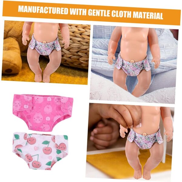 Culottes in Tessuto per Bambole 18 Pollici - Set 2 Couches Riutilizzabili Colorate