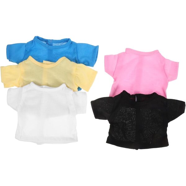 Set 5 T-Shirt in Tessuto per Pupazzi e Orsetti 18 cm - Abbigliamento Peluche FUNNETOYU