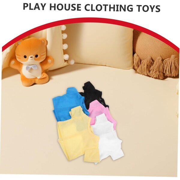Set 5 T-Shirt in Tessuto per Pupazzi e Orsetti 18 cm - Abbigliamento Peluche FUNNETOYU
