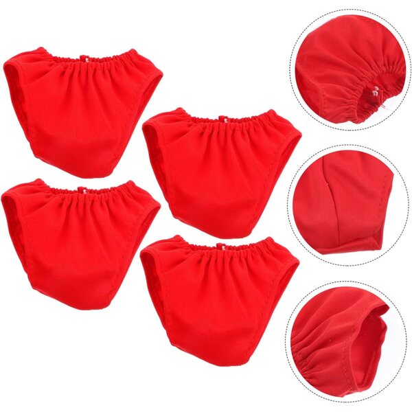 Set 4 Culottes Rosse per Bambole 45-60 cm - Sottovesti in Tessuto Riutilizzabili