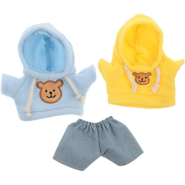 Costume per Orso di Peluche Giallo Blu con Jeans - Set Completo ZUNOXAZ