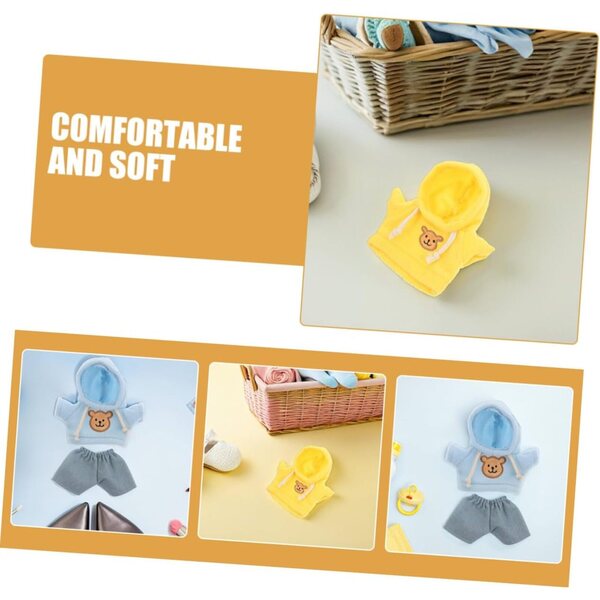 Costume per Orso di Peluche Giallo Blu con Jeans - Set Completo ZUNOXAZ