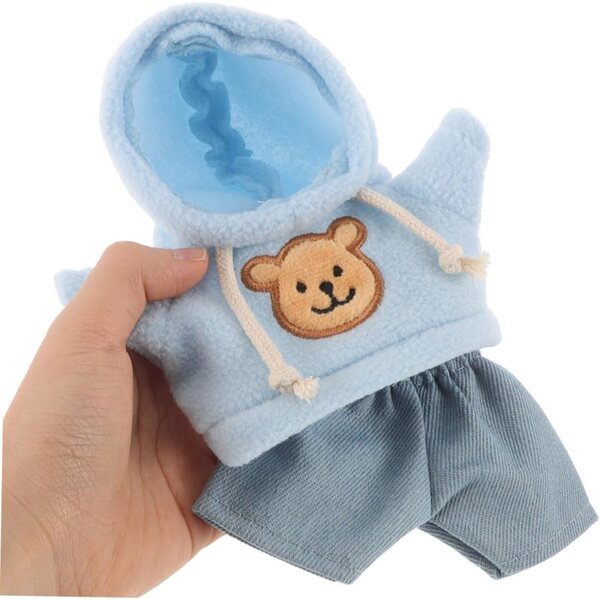 Costume per Orso di Peluche Giallo Blu con Jeans - Set Completo ZUNOXAZ
