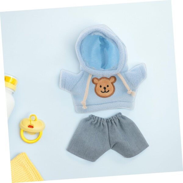 Costume per Orso di Peluche Giallo Blu con Jeans - Set Completo ZUNOXAZ