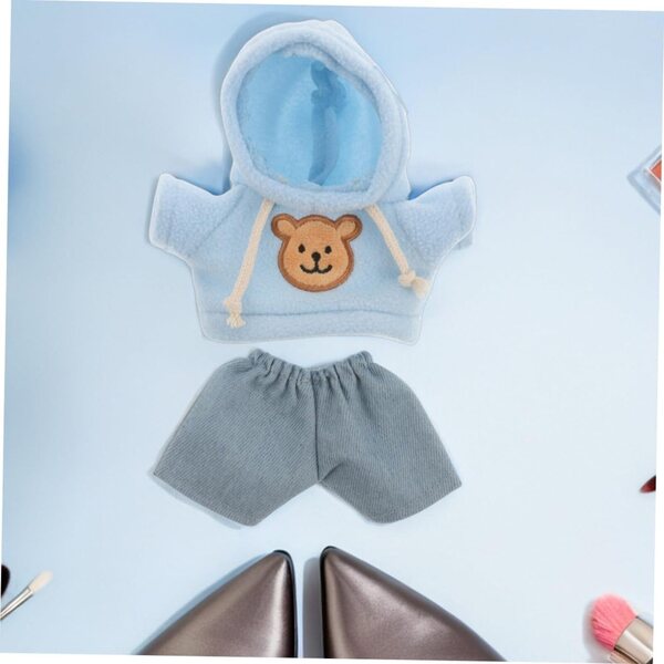 Costume per Orso di Peluche Giallo Blu con Jeans - Set Completo ZUNOXAZ