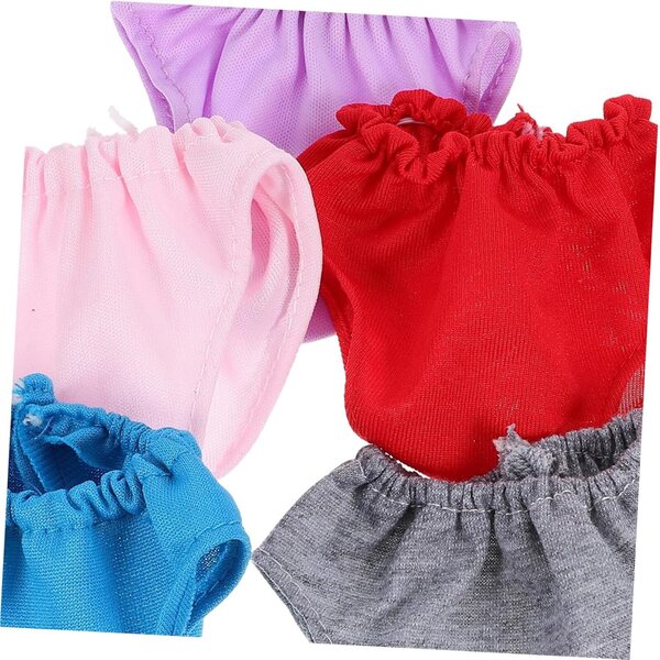 Set 5 Culottes Multicolori per Bambole in Tessuto Regolabili e Pratiche