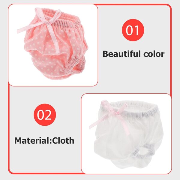 Set 2 Slip Triangolo per Bambole | Sottovesti Floreali Arancio e Bianco in Poliestere