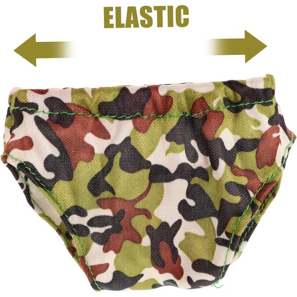 Set di 4 Mutandine per Bambole da 18 Pollici in Tessuto Lavabili Camouflage per Bambole