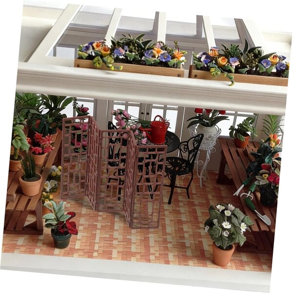 ORFOFE Mini Paravento Tradizionale Cinese in Plastica per Casa delle Bambole 13x8 cm