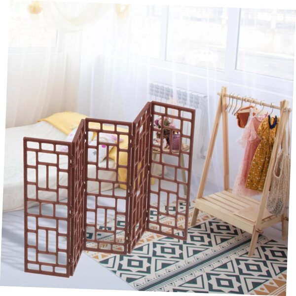 ORFOFE Mini Paravento Tradizionale Cinese in Plastica per Casa delle Bambole 13x8 cm