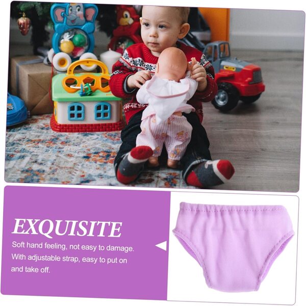 Set 4 Culotte Viola Miniature per Bambole 18 Pollici, Sottovesti Regolabili in Tessuto