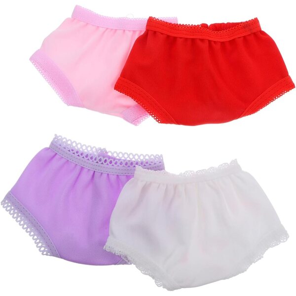 Set 4 Culottes Colorate per Bambole - Mini Sottovesti Resistenti e Realistici