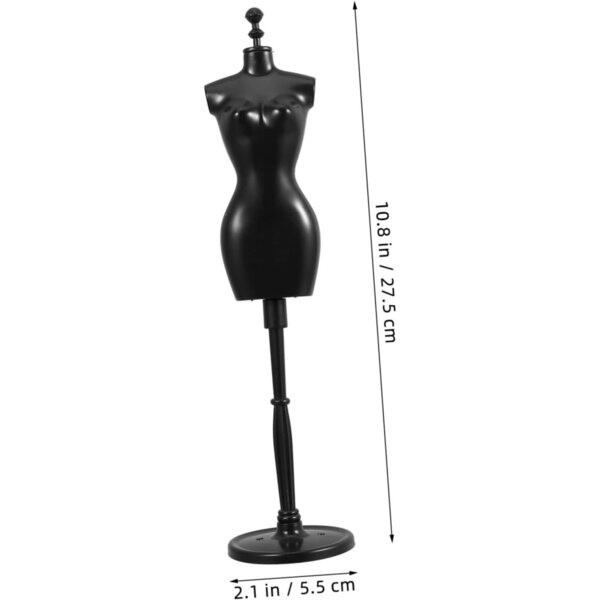 Set mit 6 Schaufensterpuppenständern für Puppenkleidung aus widerstandsfähigem schwarzem ABS, 27,5 cm