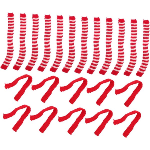 Set 20 Mini Sciarpe Decorativi Rosso e Bianco | Accessori Natalizi per Bambole e Decorazioni