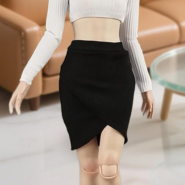 Robe Miniatur 1/6 für Figuren 30 cm Schwarz Eleganter widerstandsfähiger Stoff