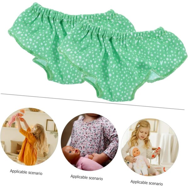 Set 4 Culottes per Bambole da 18 Pollici, Tessuto Morbido e Riutilizzabile Blu
