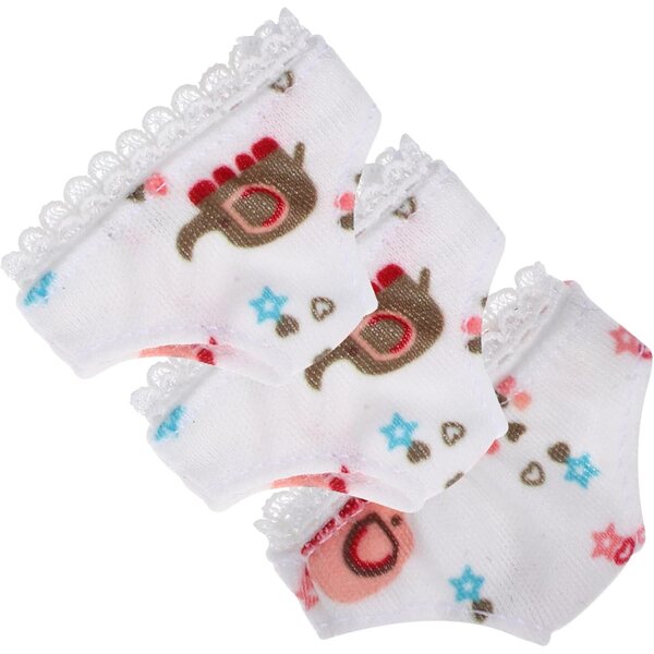 Set 3 Culotte Bianche per Bambola in Tessuto Leggero Miniature Lavabili e Riutilizzabili