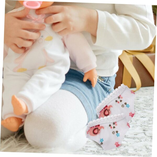 Set 3 Culotte Bianche per Bambola in Tessuto Leggero Miniature Lavabili e Riutilizzabili