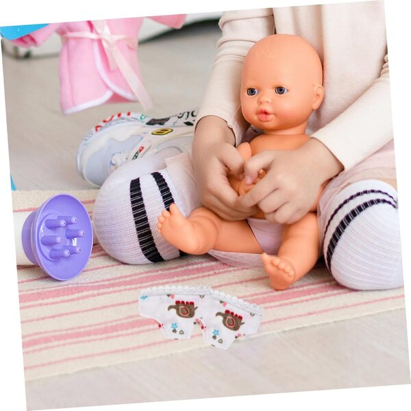 Set 3 Culotte Bianche per Bambola in Tessuto Leggero Miniature Lavabili e Riutilizzabili