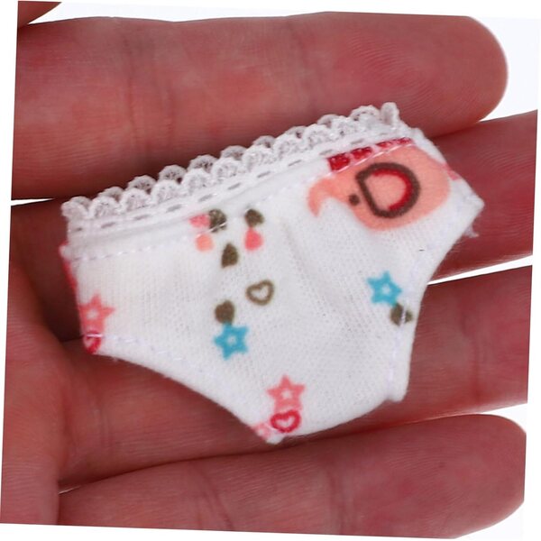 Set 3 Culotte Bianche per Bambola in Tessuto Leggero Miniature Lavabili e Riutilizzabili