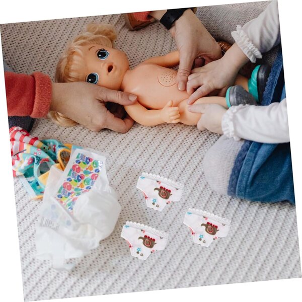 Set 3 Culotte Bianche per Bambola in Tessuto Leggero Miniature Lavabili e Riutilizzabili