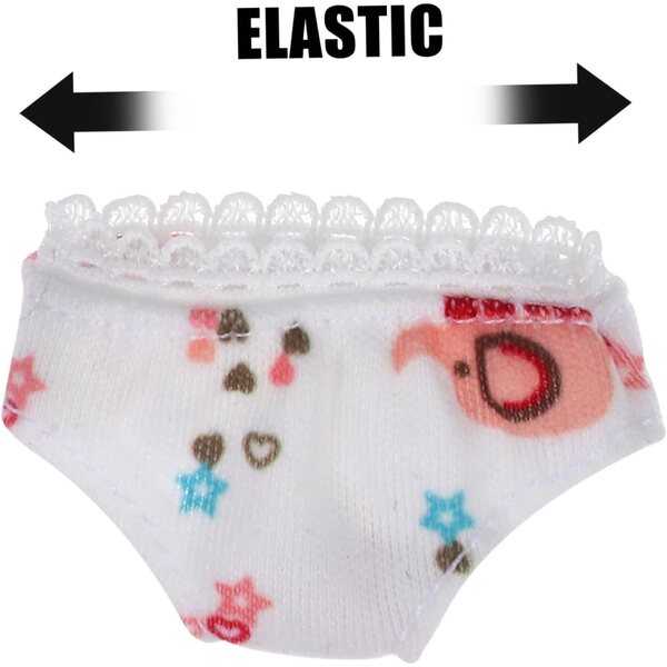 Set 3 Culotte Bianche per Bambola in Tessuto Leggero Miniature Lavabili e Riutilizzabili
