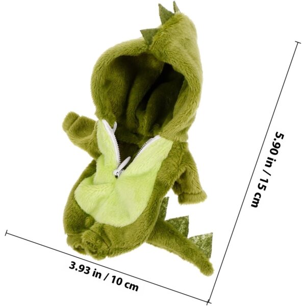 Costume Dinosaure per Bambole Bambina in Tessuto Morbido e Leggero 15x10 cm