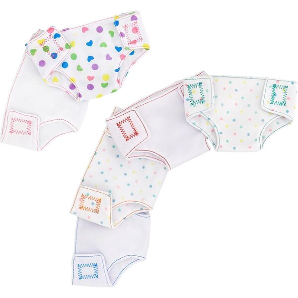 Set 6 Pannolini Riutilizzabili per Bambole 18 Pollici, Accessori in Tessuto con Nastro Regolabile