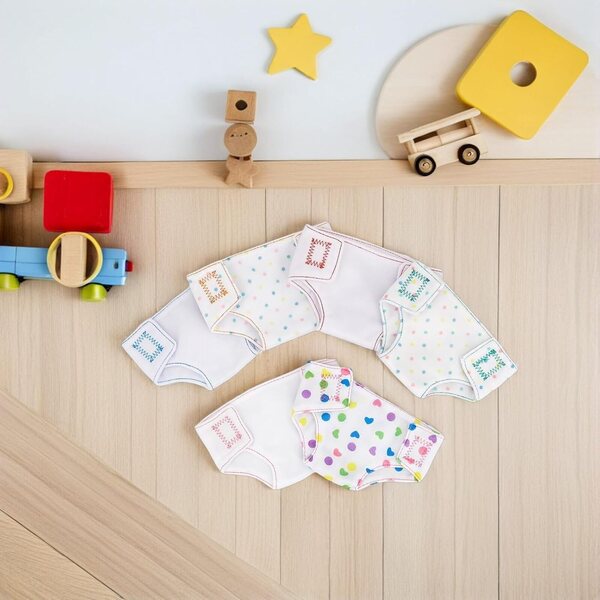 Set 6 Pannolini Riutilizzabili per Bambole 18 Pollici, Accessori in Tessuto con Nastro Regolabile