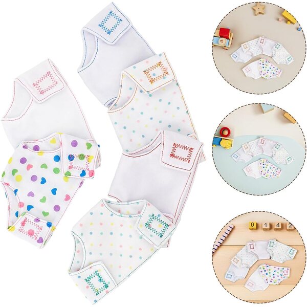 Set 6 Pannolini Riutilizzabili per Bambole 18 Pollici, Accessori in Tessuto con Nastro Regolabile