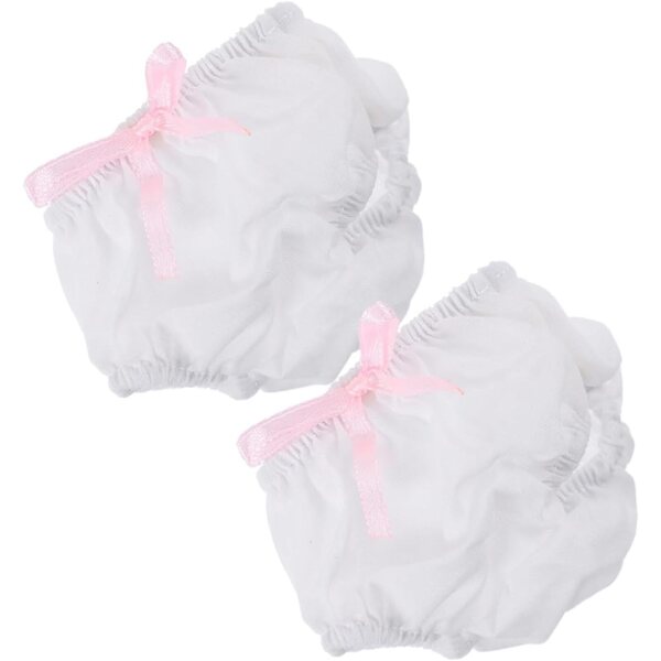 2 Mini Culottes Bianche Lavabili per Bamboles 15-20 cm - Accessori Giochi Bambini