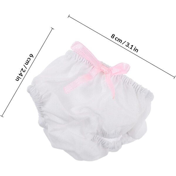 2 Mini Culottes Bianche Lavabili per Bamboles 15-20 cm - Accessori Giochi Bambini