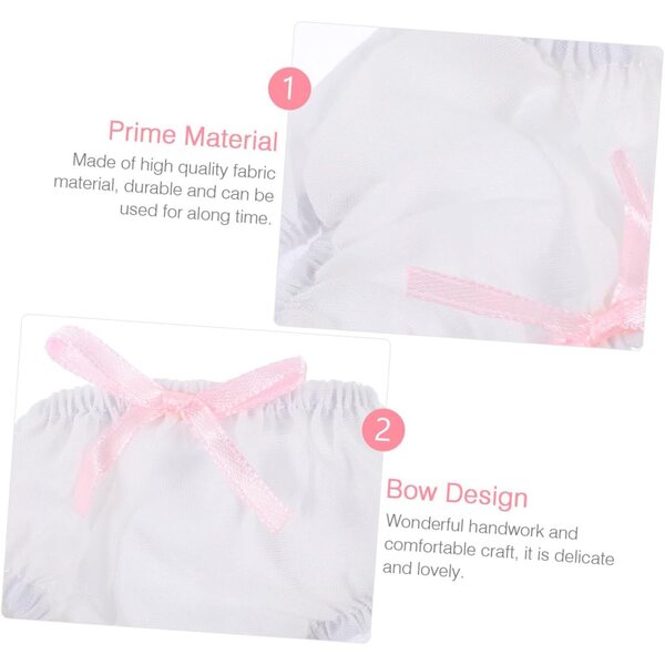2 Mini Culottes Bianche Lavabili per Bamboles 15-20 cm - Accessori Giochi Bambini
