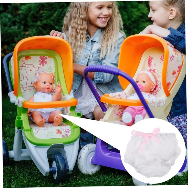 2 Mini Culottes Bianche Lavabili per Bamboles 15-20 cm - Accessori Giochi Bambini