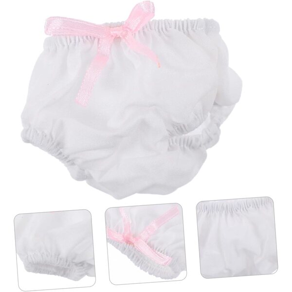 2 Mini Culottes Bianche Lavabili per Bamboles 15-20 cm - Accessori Giochi Bambini